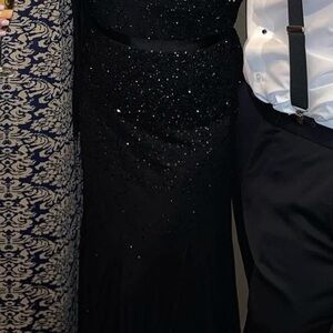 Adrianna Papell Black Sequin Prom Dress